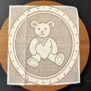Lace Pillow Panel Nursery White, Teddy Bear Quilt Centerpiece Vintage Mandel